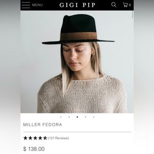 Gigi Pip NWT Miller Fedora hat 100% Australian wool